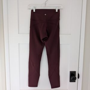 Lululemon In Movement High-Rise Tight, 25" Inseam, Size 4, Burgundy